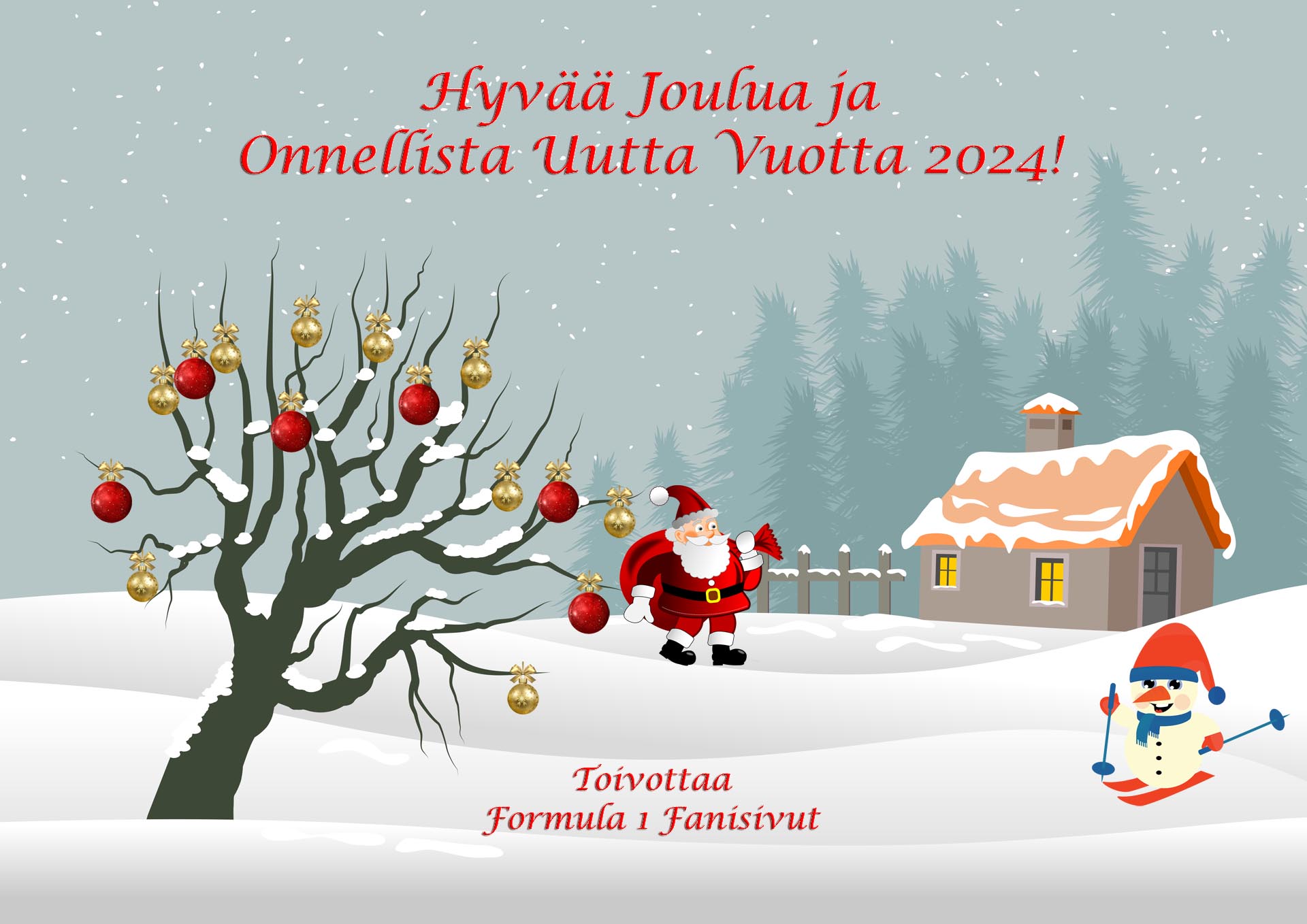 Hyvää joulua ja onnea vuodelle 2024! Kuva: © Pixabay.com. Kuvankäsittely: Jarkko Nieminen / Fanisivut.net.
