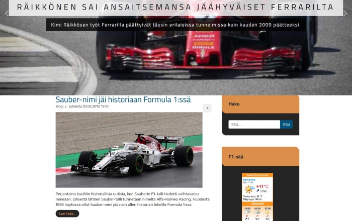 Formula 1 Fanisivut ovat uudistuneet!